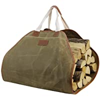 INNO Stage bolsa de lona para leña- bolsa de madera encerada y duradera- accesorios para estufa de chimenea- soporte de…